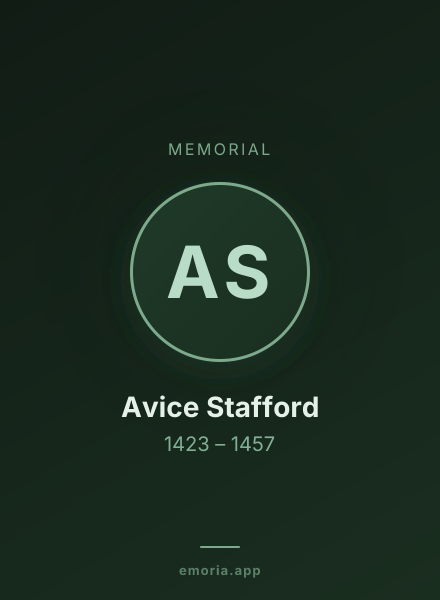 Memorial portrait of Avice Stafford