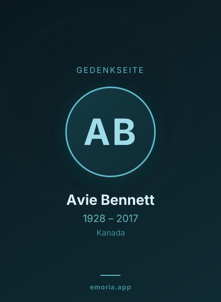 Gedenkportrait von Avie Bennett