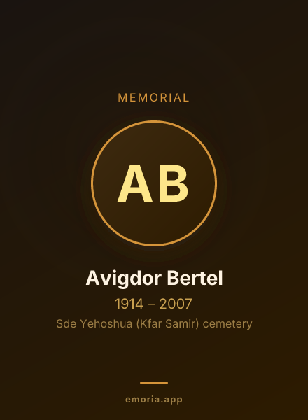 Memorial portrait of Avigdor Bertel