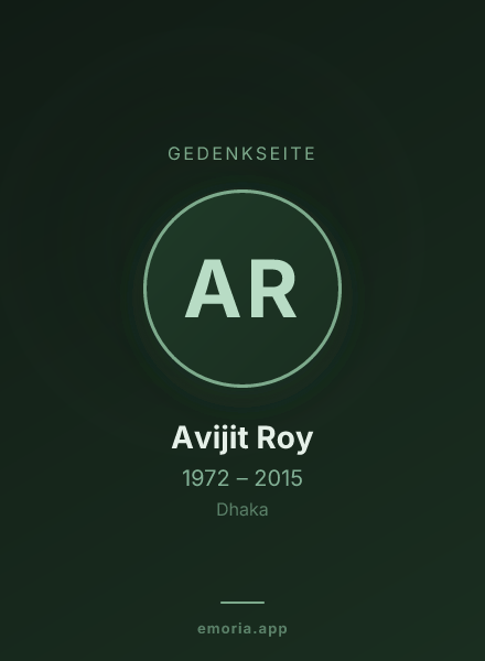 Gedenkportrait von Avijit Roy