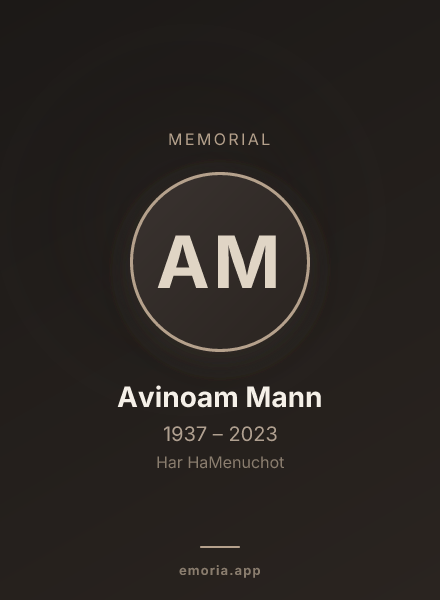 Memorial portrait of Avinoam Mann