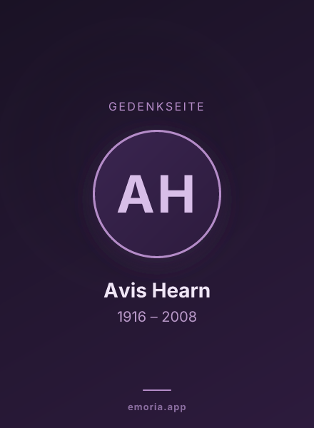 Gedenkportrait von Avis Hearn