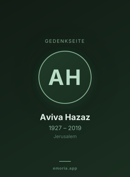 Gedenkportrait von Aviva Hazaz
