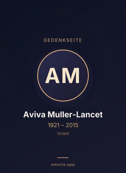 Gedenkportrait von Aviva Muller-Lancet