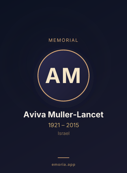 Memorial portrait of Aviva Muller-Lancet