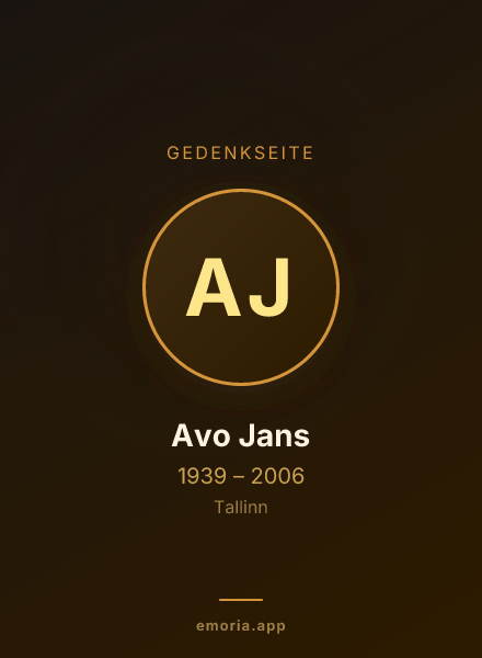 Gedenkportrait von Avo Jans