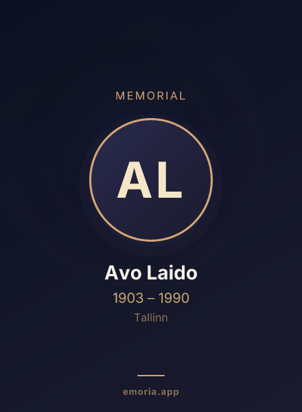 Memorial portrait of Avo Laido