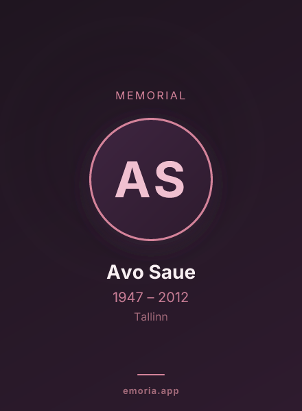 Memorial portrait of Avo Saue