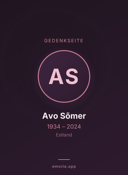 Gedenkportrait von Avo Sõmer