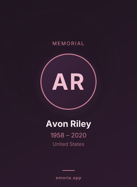 Memorial portrait of Avon Riley