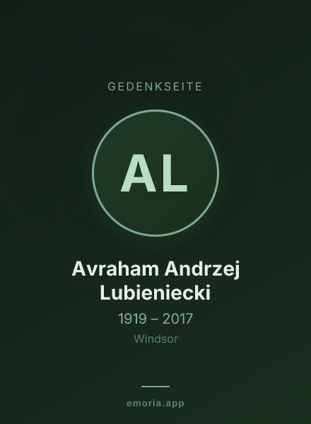 Gedenkportrait von Avraham Andrzej Lubieniecki