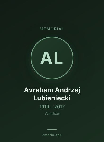 Memorial portrait of Avraham Andrzej Lubieniecki