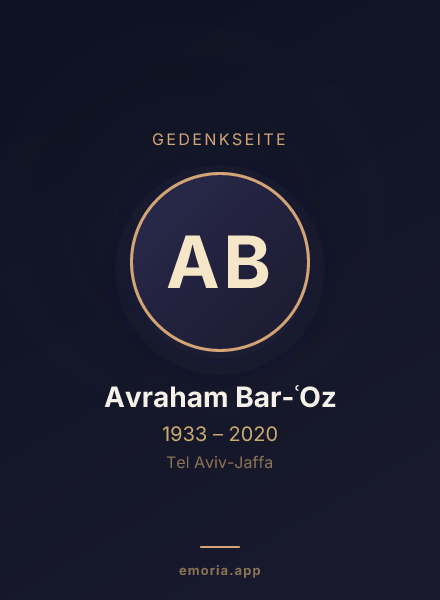 Gedenkportrait von Avraham Bar-ʿOz