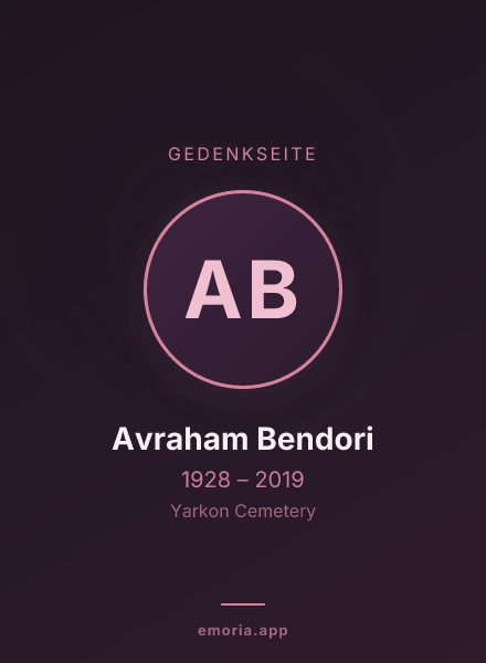 Gedenkportrait von Avraham Bendori