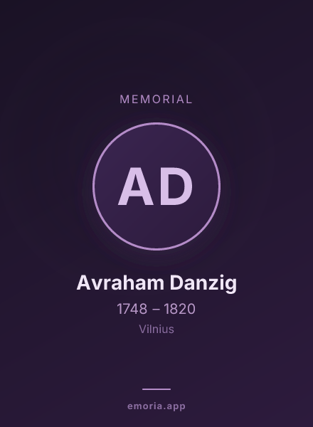 Memorial portrait of Avraham Danzig