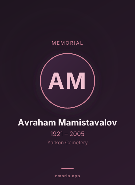 Memorial portrait of Avraham Mamistavalov