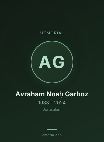 Memorial portrait of Avraham Noaḥ Garboz