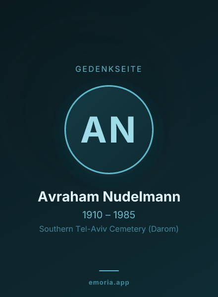 Gedenkportrait von Avraham Nudelmann