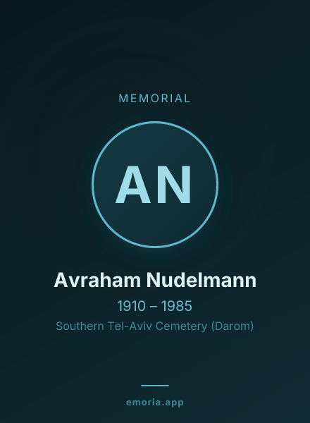 Memorial portrait of Avraham Nudelmann
