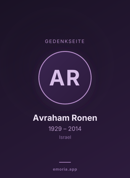 Gedenkportrait von Avraham Ronen