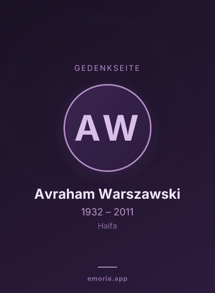 Gedenkportrait von Avraham Warszawski