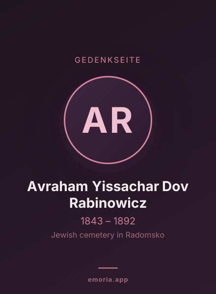 Gedenkportrait von Avraham Yissachar Dov Rabinowicz