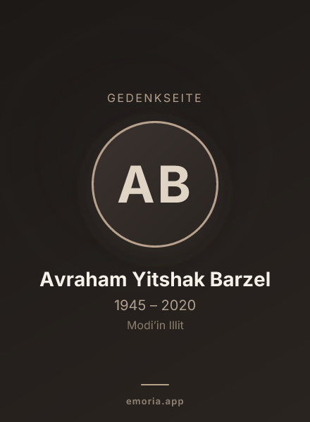 Gedenkportrait von Avraham Yitshak Barzel