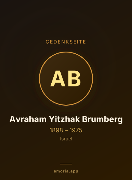 Gedenkportrait von Avraham Yitzhak Brumberg