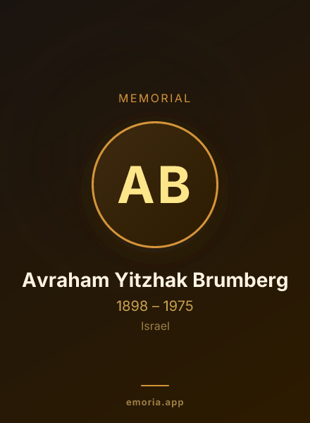 Memorial portrait of Avraham Yitzhak Brumberg