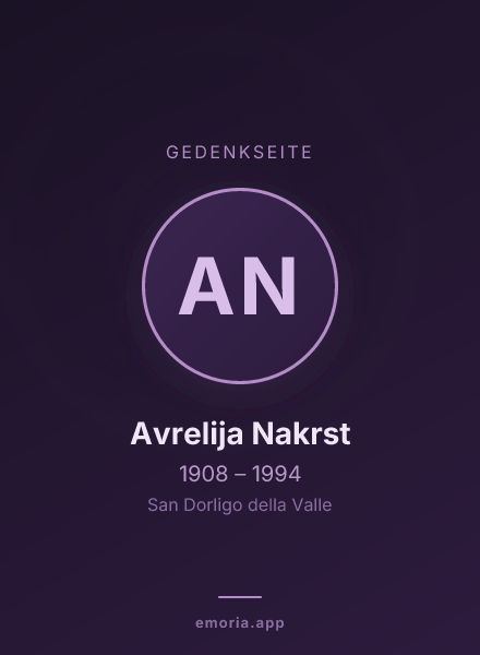 Gedenkportrait von Avrelija Nakrst