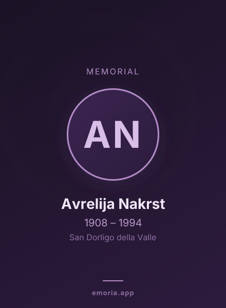 Memorial portrait of Avrelija Nakrst