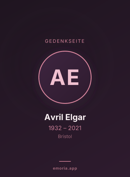 Gedenkportrait von Avril Elgar