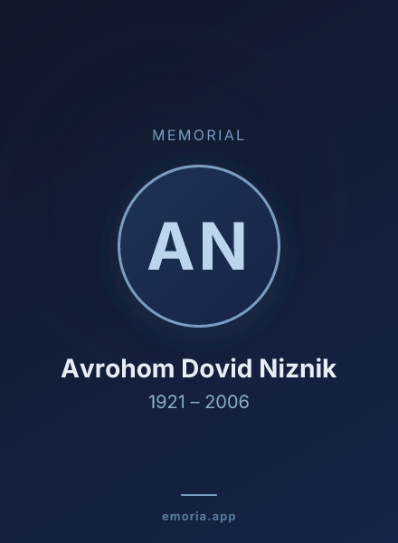 Memorial portrait of Avrohom Dovid Niznik