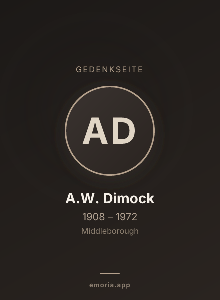 Gedenkportrait von A.W. Dimock