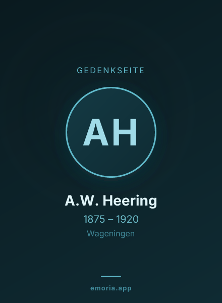 Gedenkportrait von A.W. Heering