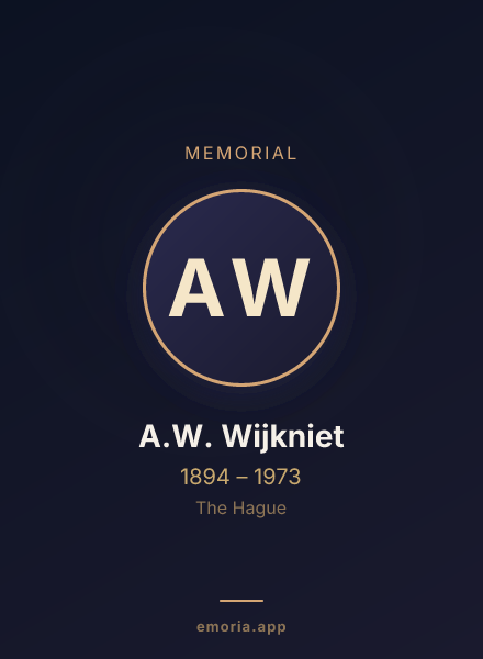 Memorial portrait of A.W. Wijkniet