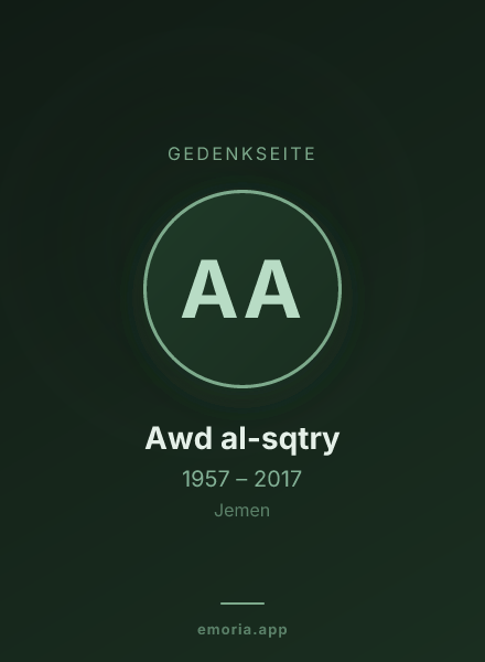 Gedenkportrait von Awd al-sqtry