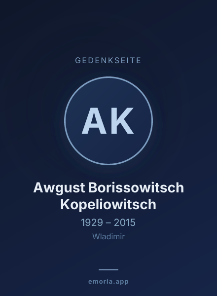 Gedenkportrait von Awgust Borissowitsch Kopeliowitsch