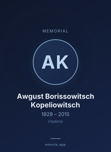 Memorial portrait of Awgust Borissowitsch Kopeliowitsch