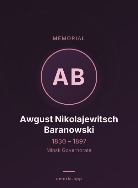 Memorial portrait of Awgust Nikolajewitsch Baranowski