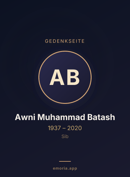 Gedenkportrait von Awni Muhammad Batash
