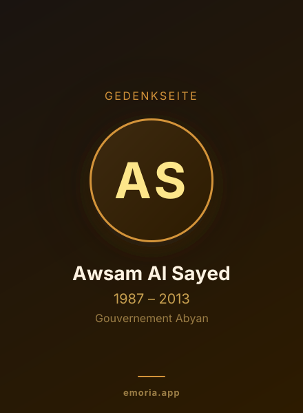 Gedenkportrait von Awsam Al Sayed