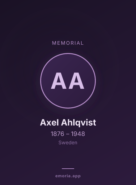 Memorial portrait of Axel Ahlqvist