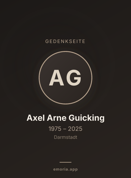 Gedenkportrait von Axel Arne Guicking