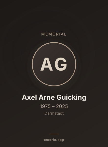Memorial portrait of Axel Arne Guicking