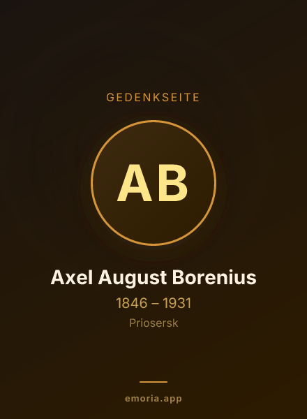 Gedenkportrait von Axel August Borenius