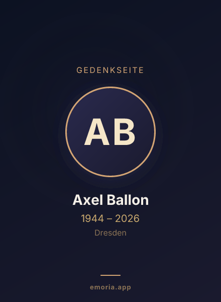 Gedenkportrait von Axel Ballon