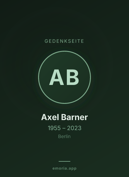 Gedenkportrait von Axel Barner