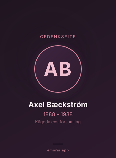 Gedenkportrait von Axel Bæckström