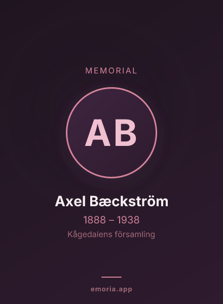 Memorial portrait of Axel Bæckström